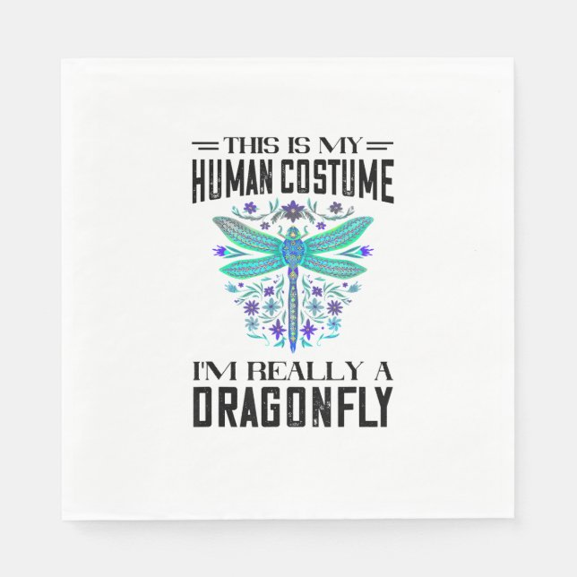 This Is My Human Costume Dragonflies Nature Insect Napkin (Front)