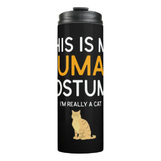This Is My Human Costume I m Really A Cat Shirt Thermal Tumbler