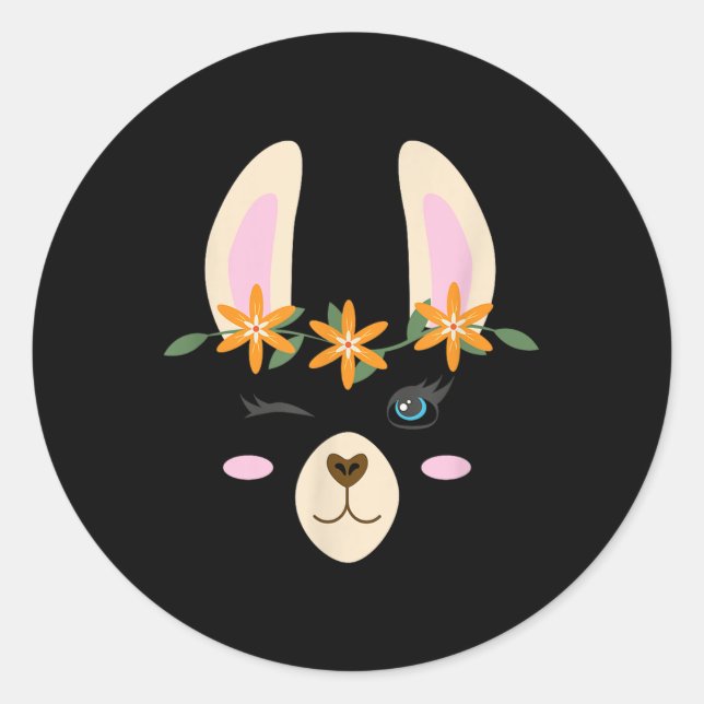 This Is My Human Costume I’m Really A Llama Alpaca Classic Round Sticker (Front)
