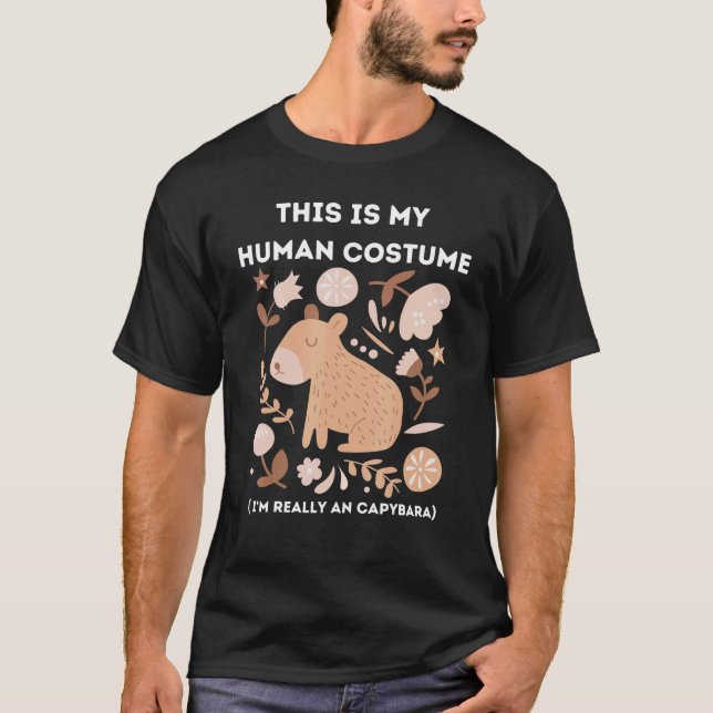This Is My Human Costume I M Really An Capybara Me T-Shirt (Front)
