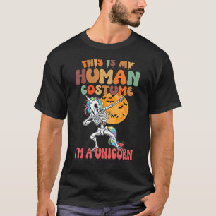 This Is My Human Costume I'm A Dabbing Unicorn Ske T-Shirt