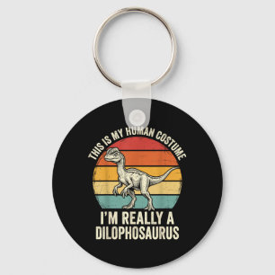 This Is My Human Costume Im A Dilophosaurus Design Keychain
