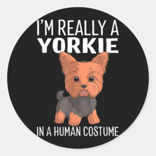 This Is My Human Costume Im A Yorkie Dog Halloween Classic Round Sticker