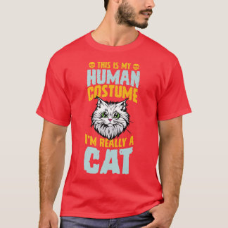 This Is My Human Costume I'm Really A Cat Kitten H T-Shirt