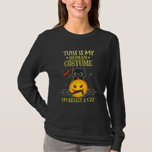 This Is My Human Costume I'm Really A Cat Pumkin H T-Shirt