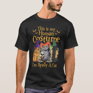 This Is My Human Costume I'm Really A Cat Pumkin H T-Shirt