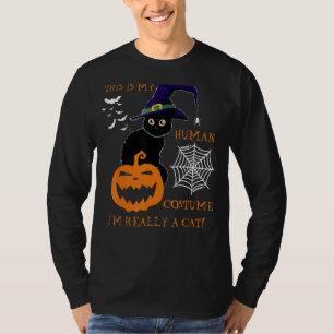 This Is My Human Costume I'm Really A Cat Pumkin H T-Shirt