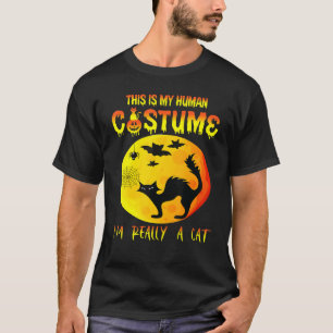 This Is My Human Costume I'm Really A Cat Pumkin H T-Shirt