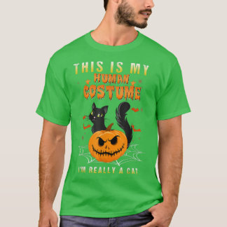 This Is My Human Costume I'm Really A Cat Pumpkin T-Shirt