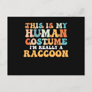 This Is My Human Costume I'm Really A Raccoon Postcard