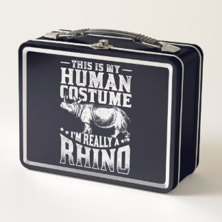 this is my human costume im really a rhino metal lunch box