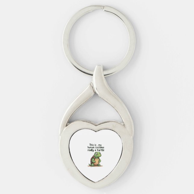 This Is My Human Costume I'm Really A Turtle T-Shi Keychain (Front)