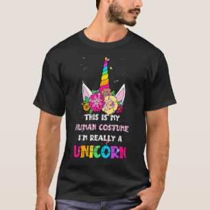 This Is My Human Costume I'm Really A Unicorn Rain T-Shirt