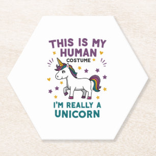 This Is My Human Costume I'm Really A Unicorn T-Sh Paper Coaster