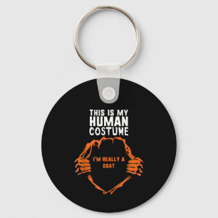 This Is My Human Costume Im Really Goat Halloween Keychain