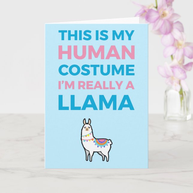 This Is My Human Costume - Llama Edition I Card (Orchid)