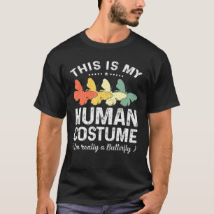 This Is My Human Costume Vintage Butterfly Hallowe T-Shirt