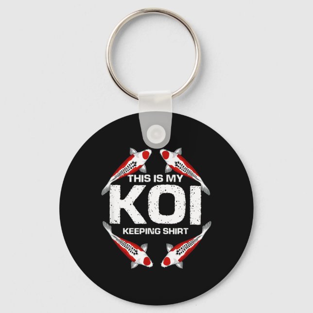 This Is My Koi Keeping Pond Fish Hobby Statement Keychain (Front)
