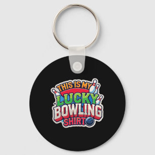 This Is My Lucky Bowling Design For Men Keychain