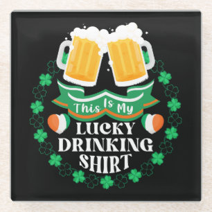 This Is My Lucky Drinking Beer St. Patrick's Day Glass Coaster