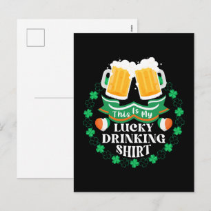 This Is My Lucky Drinking Beer St. Patrick's Day Holiday Postcard