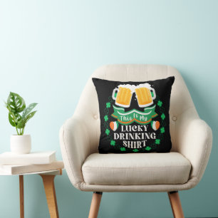This Is My Lucky Drinking Beer St. Patrick's Day Throw Pillow
