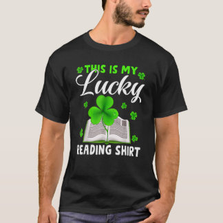 This Is My Lucky Reading  St Patrick's Day Book T-Shirt