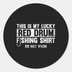 This Is My Lucky Red Drum Fishing Gift  Classic Round Sticker