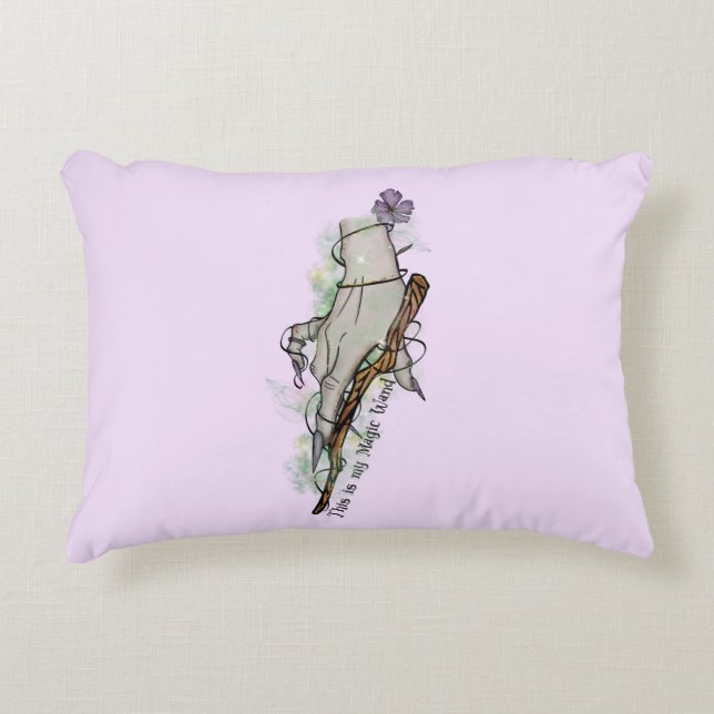 This Is My Magic Wand – Gothic Witch Hand Accent Pillow (Front)