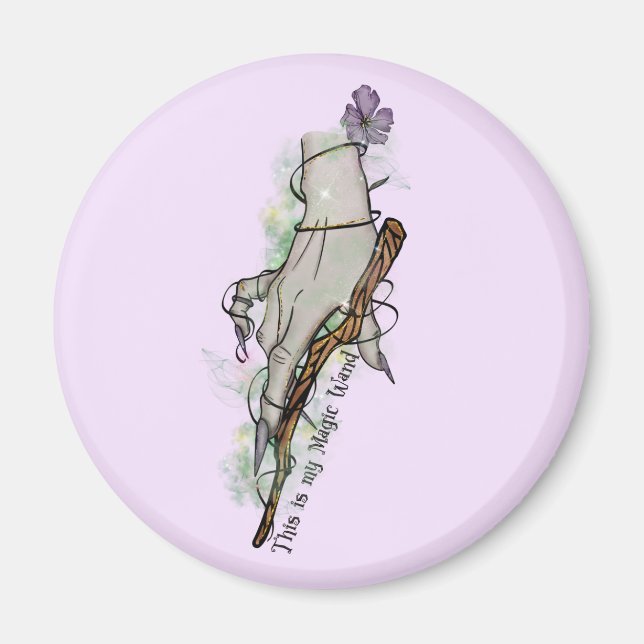 This Is My Magic Wand – Gothic Witch Hand Magnet (Front)