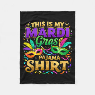 This Is My Mardi Gras Pajama Party Design _1 Fleece Blanket