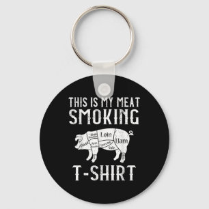 This Is My Meat Smoking Funny Bbq Smoker Grill Dad Keychain