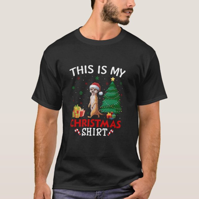 This is My Meerkat Santa Hat Christmas Pajama T Sh T-Shirt (Front)