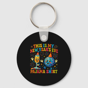 This Is My New Year’s Eve Pajama Funny Retro Gift Keychain