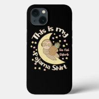 This Is My Pajama Shirt Sleepy Sloth Moon Pineappl