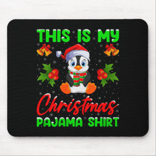 This Is My Penguin Christmas Pajamas Funny Penguin Mouse Pad