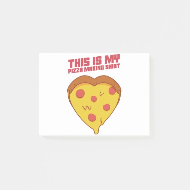 This Is My Pizza Making Shirt Heart Post-it Notes (Front)