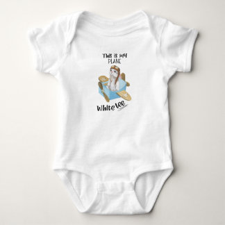 This Is My Plane White Tee, Aviation Themed Baby Bodysuit