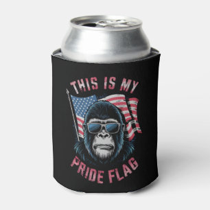 This Is My Pride Flag American Flag Bigfoot  Can Cooler