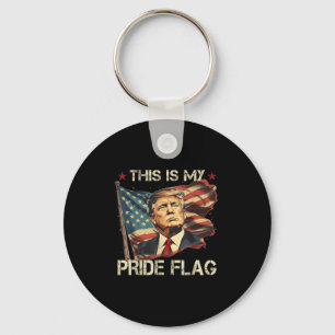 This Is My Pride Flag American Flag Patriotic  Keychain