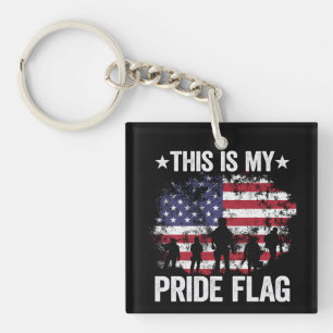 This Is My Pride Flag American Soldier Military Keychain