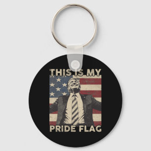 This Is My Pride Flag Trump Usa Flag 4th Of July Keychain