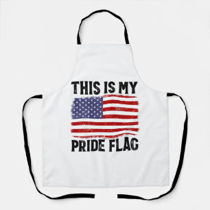 This Is My Pride Flag US Flag, 4th Of July Patriot Apron