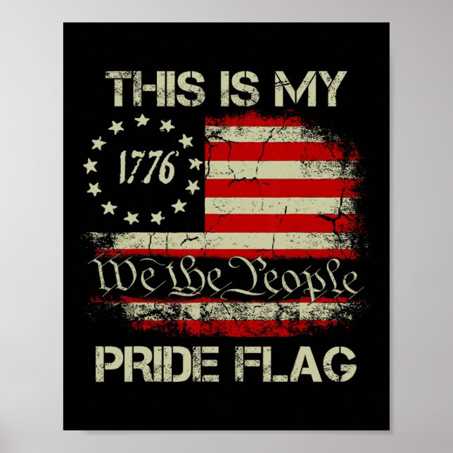 This Is My Pride Flag Usa American 4th Of July Pat Poster (Front)