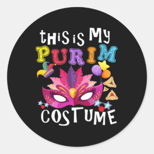 This Is My Purim Costume Jewish Purim Gift Classic Round Sticker