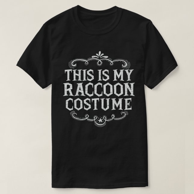 This Is My Raccoon Costume Funny Lazy Halloween T-Shirt (Design Front)