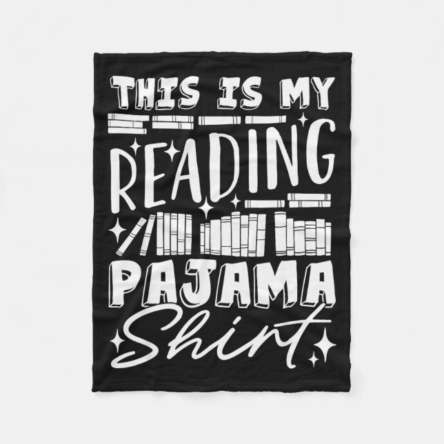 This Is My Reading Pajama Bedtime Reading Funny  Fleece Blanket (Front)