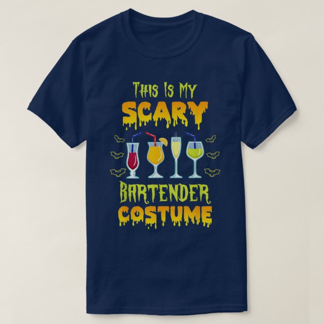 This Is My Scary Bartender Costume Halloween Barte T-Shirt (Design Front)