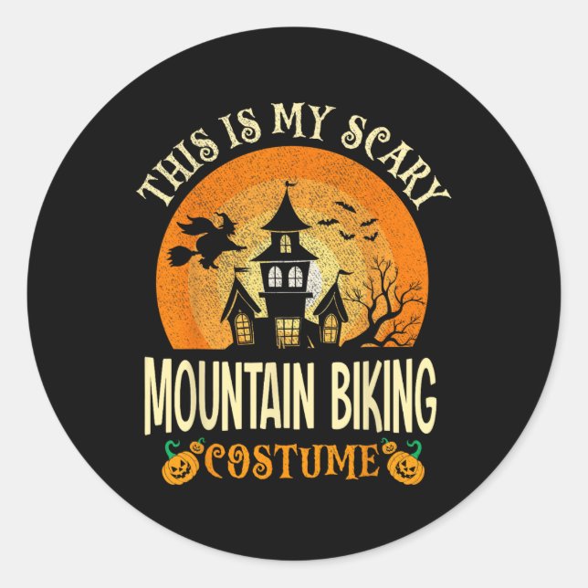 This Is My Scary Mountain Biking Costume Halloween Classic Round Sticker (Front)