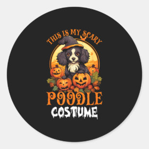This is my scary poodle costume  classic round sticker